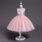 High quality boutique embroidery lace princess lovely dress for girls