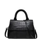 Handbags Classic Ladies Large Capacity Alligator Women Black PU Leather Handbags