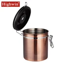 Highwin Factory Wholesale Stocked 750g Stainless Steel Tea Coffee Sugar Canister Vacuum with CO2-Release Valve