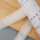 Border Cs595 3.9cm Snowflake Edge Polyester White Inelestic Lace Trim Textile Machine Embroidery Lace Border