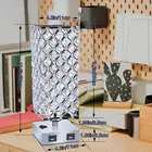 Modern Table Lamps Home Decor, Square Base Crystal Living Room Lamps