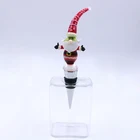 Christmas Wine Stopper Christmas Murano Glass Santa Claus Figurine Design Wine Botter Stopper