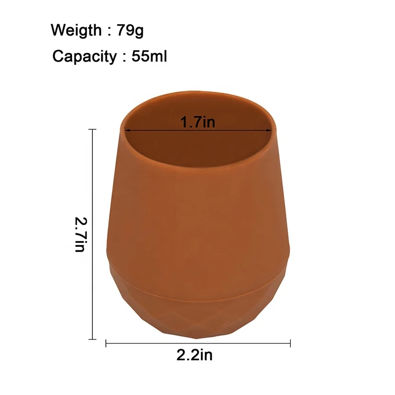 BHD Food Grade Unbreakable Non-Slip Silicone Baby Tiny Training Cup Infant Small Feeding Drinking Cup manufacture