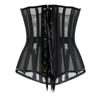 Breathable Mesh Corset Top 26 Steel Bones Adjustable Waist Trainer Abdomen One Word Collar Belly Corset