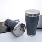 Stainless steel double wall travel coffee mug water thermos vacuum flasks with straw