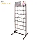 Custom Free Standing 175cm Height Showroom Advertising Mobile Phone Accessories Wire Grid Wire Shelf Display