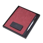 2020 Wholesale custom dot grid journal with custom logo dot grid plain pu leather notebook and pen gift set