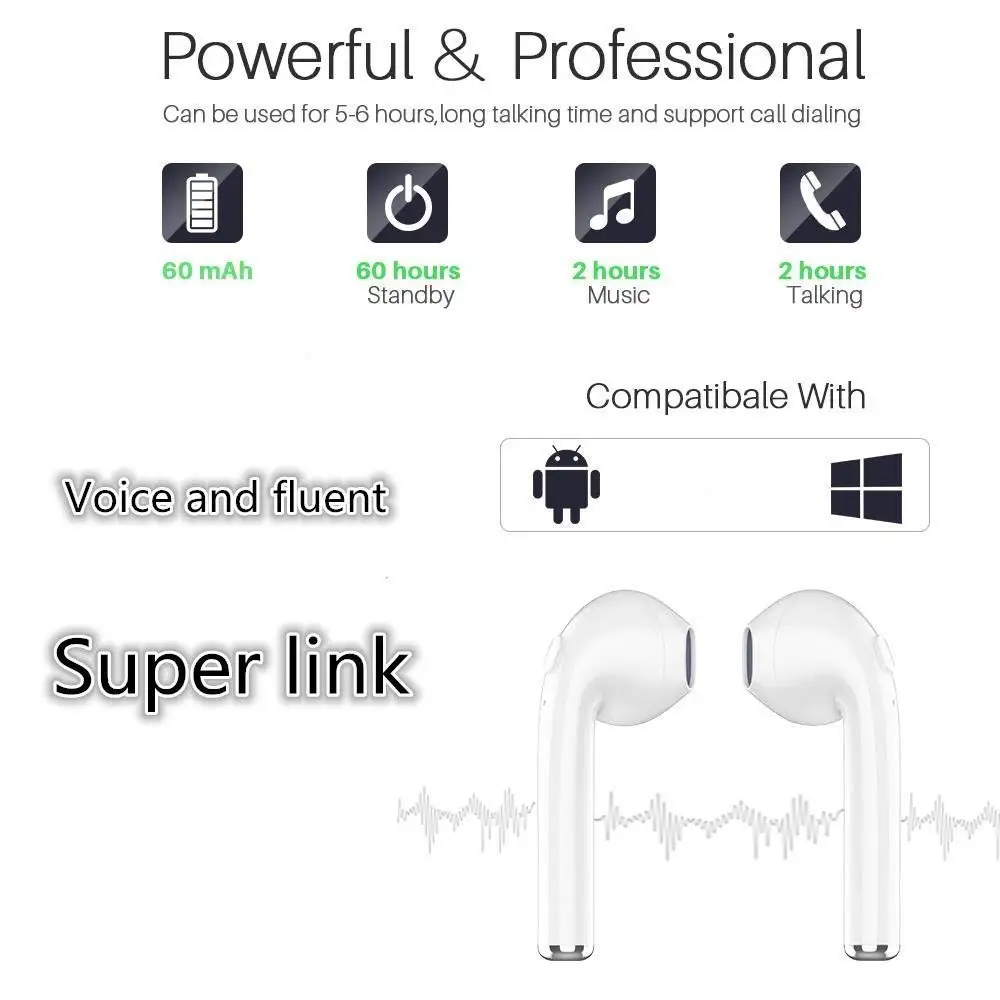 2019 i7s cheap new sport TWS bluetooth 5.0 wireless headphones headset earphone earbuds - ANKUX.COM