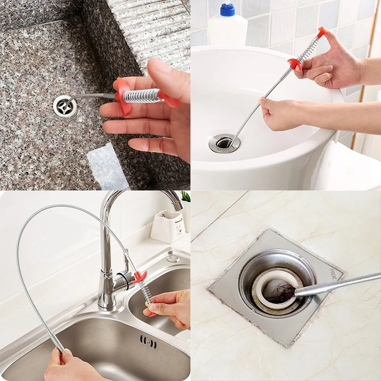 Top Seller 2020 Amazon Personalized Design New Product Cleaning Dredge Remover Hair Sewer Filter Tool Spring Drain Snake Cleaner
