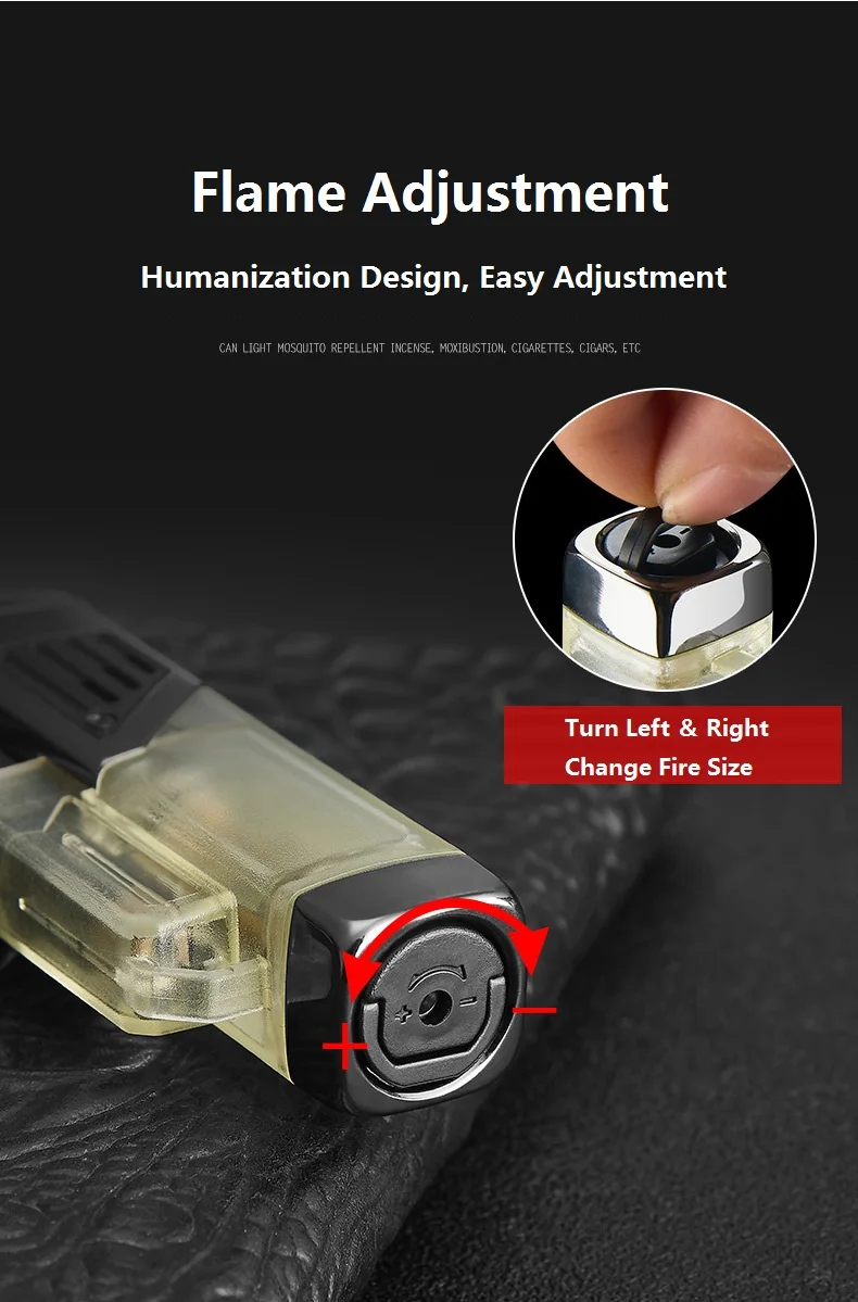 product debang wholesale portable refillable zinc alloy torch lighter custom logo minimalist design 4 jet flame cigarette use giveaways-3