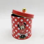 lovely round candy small cookies packaging metal tin can container for girls kids