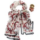Hot Sale Digital Print 6mm long 100% Pure Silk chiffon scarf for girls woman