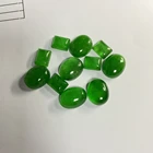GRC certificate Origin of Myanmar natural green Jade Jadeite loose gemstone flatback cabochon jadeite glass for pendant