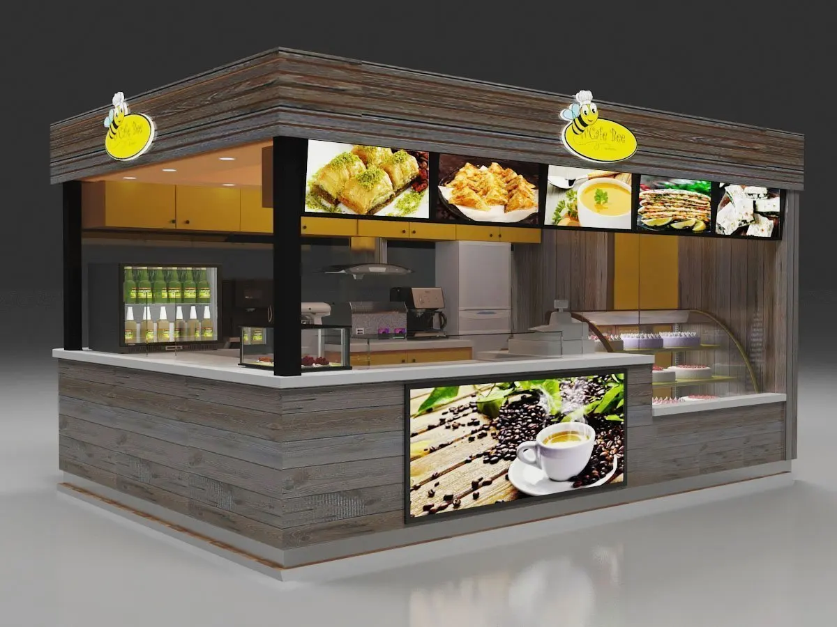 Odm Apprecaited Outdoor Kiosk Boothprefab Coffee Kiosk Booth Design