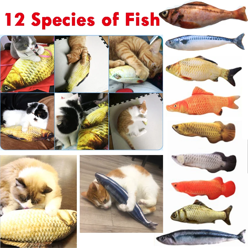Electric Cat Toy Realistic Fish Wagging Simulation Fish Doll Funny Interactive Cat Toy Pets Chew Bite Cat Laser Toy