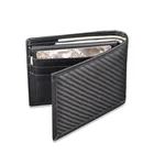 China Market High Durable Carbon Fiber Genuine Leather Mens Slim Wallet
