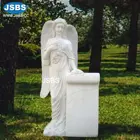 Natural Top Selling Hand Carved White Natural Marble Weeping Angel Statue Monument