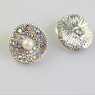 15mm Fashion Pearl Rhinestone Metal Buttons For Women Clothing