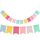Christmas wedding birthday party colorful flags imitations linen swallow tail flags