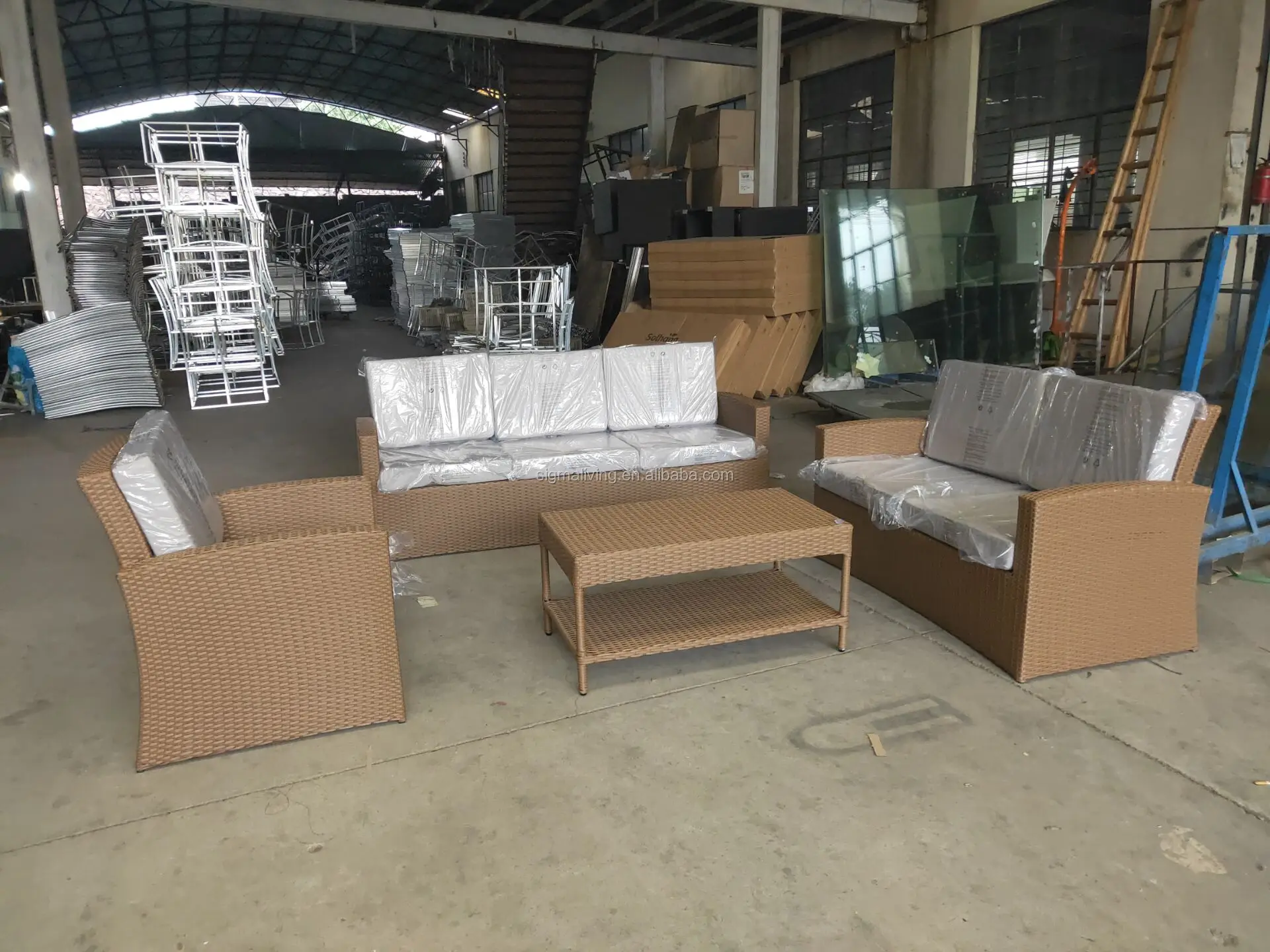 Classical patio rattan semicircle garden sets outdoor sofas furniture