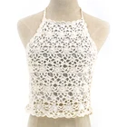 Hand crochet blouse halter top summer vest coverups