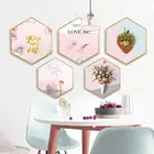 Nordic style pink color prints canvas framed wall art nordic decoration home oil painting canvas painting