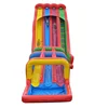 Giant Triple Rainbow Inflatable Water Slide with slip N Slide for sale
