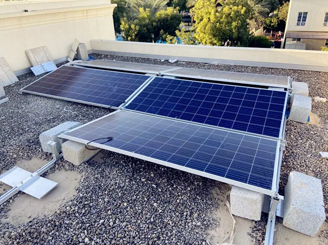 Flat Roof Ballast Solar Panel Mounting Installation Project _03 Flat Roof Ballast Solar Panel Mounting Installation Project _03