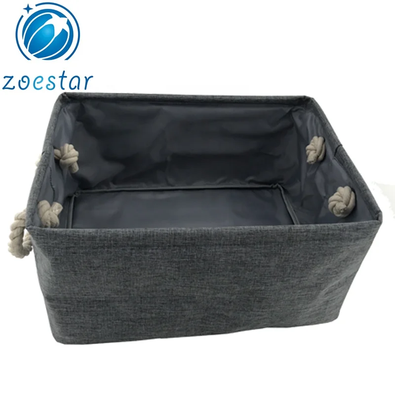 Collapsible Convenient Fabric Storage Basket Container with Handles Office Home Organization Bin for Bedroom Closet Toy Laundry