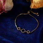 Jewelry Luxury Fortune Jewelry 4 Leaf Clover Flower Lucky Bracelets For Women