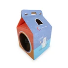 Houses Cardboard Cat Toys Houses Corrugated Paper Scratching Free Milk Box Cardboard Cat Condo Playhouse Scratcher