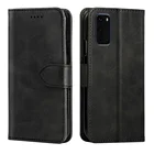 New Calfskin PU Leather Folio Flip Cover Magnetic Wallet Case for Samsung Galaxy S20 With 3 Card Slot