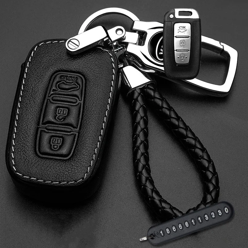 For Kia Forte Forte Koup Keyless Remote Car Key Leather Case Cover