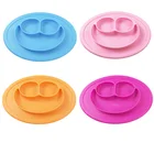 Non-Slip Food Grade Silicone children's meal Plate Divided Placemat Baby Anti-tipping dinner plate