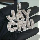 Diamond Bling Out Personalize Rhodium Plated Real Gold CVD Diamond Engraved Name Pendant