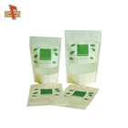 OEM Accept custom printed rice paper stand up pouch with window and zipper for nuts/potato chips packaging