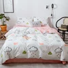Home Textile Wholesale White Girl Child Cartoon Bedding Set 100% Cotton Can be customized bed sheet quilt cover pillowcase