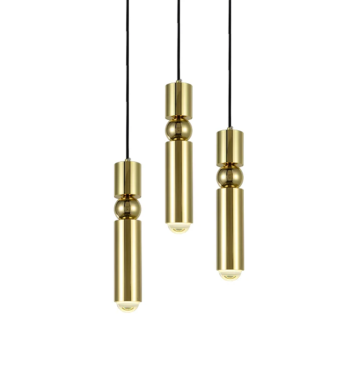 Modern nordic style brass metal gold pendant lamp single hanging light