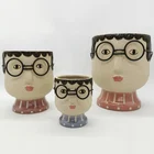 Shaped Pot 3d Wholesale Hot Sale Lovely Instagram 3D Unique WOMEN Shaped Flower Succulent Pot In Ceramic