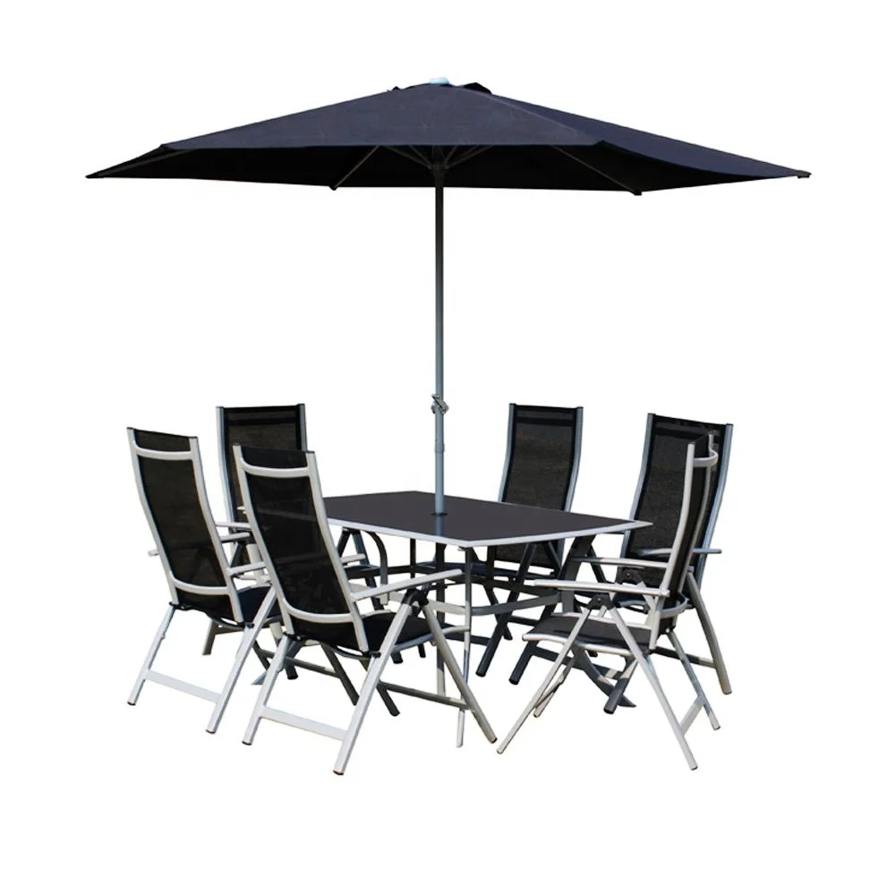 7pcs Outdoor Folding Patio Dining Set With Table 4 Chairs Umbrella And Built In Base Buy Patio Dining Set With Umbrella Dining Table And Chairs Patio Funiture Product On Alibaba Com