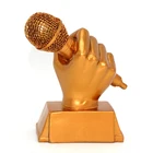 Trophy Trophy Design Music Competition Trophy Golden Microphone Trophy Champion Runner-up Trophy Wholesale