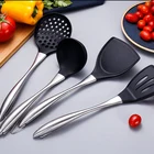 Hot Sale Stainless Steel Hollow Hand Grip Non-stick 260C/500F Heat Resistant Silicone Rubber Cooking Kitchen Utensils Set