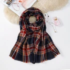 Eco-Friendly 100% acrylic winter women sale thick woven fan scarf