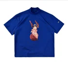 2019 Brand Men T-Shirts Blue Summer Cotton Short Sleeve Printing Casual Tee Shirts Male Plus Size 3XL Men's