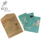Natural Cotton Fabric Beeswax Wraps Zero Waste Organic Beeswax Food Wraps