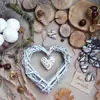 Wicker Hanging Heart In Grey White Wreath Color Rattan Takraw Wedding Supplies Home Party Decoration for Valentine's Love