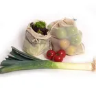 Organic Cotton Bags Shopping Fruits And Vegetables Organic Cotton Net Mesh Produce Bags Set