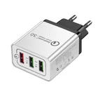 QC3.0 universal fast charger with 3 USB ports EU US plug wall charger for phone