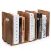 Brown Wood Adjustable 3-Slot Desktop Bookshelf Organizer
