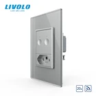 Livolo china remote touch light switch with brazil 20a socket